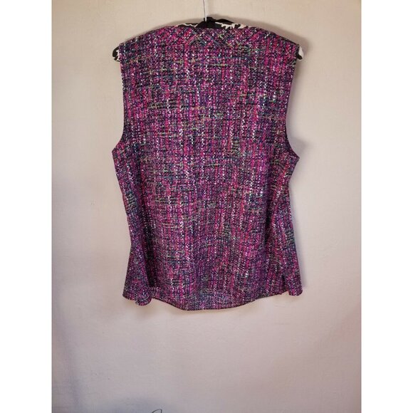 Talbots Petites Womens Size 16P Multicolor Sleeveless Blouse Top Casual - Picture 2 of 6